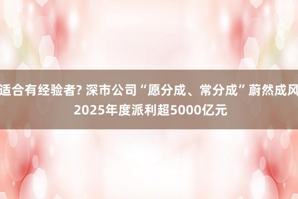 适合有经验者? 深市公司“愿分成、常分成”蔚然成风 2025年度派利超5000亿元